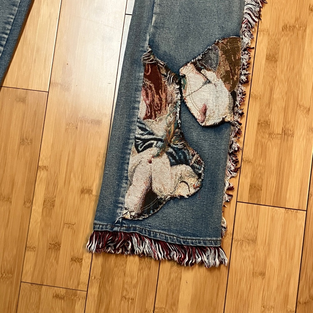 Motive Denim premium patchwork bootcut jeans NWT … - image 6